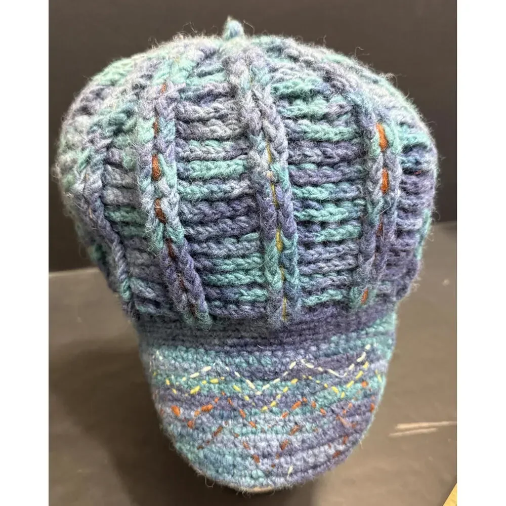 Newari Icelandic‎ Design Chunky Knit Crochet Style French Multicolor Y2K Beret